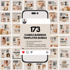 Candle Instagram Vorlagen, Candle Shop Social Media Posts, Candle Business Branding Pack, Candle Makers Marketing Bundles, Candle Promotion