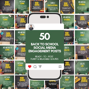 Back-to-School Engagement Posts, School-Themed Instagram Templates, Teacher Quotes Social Media Engagement, Back-to-School Posts, Education
