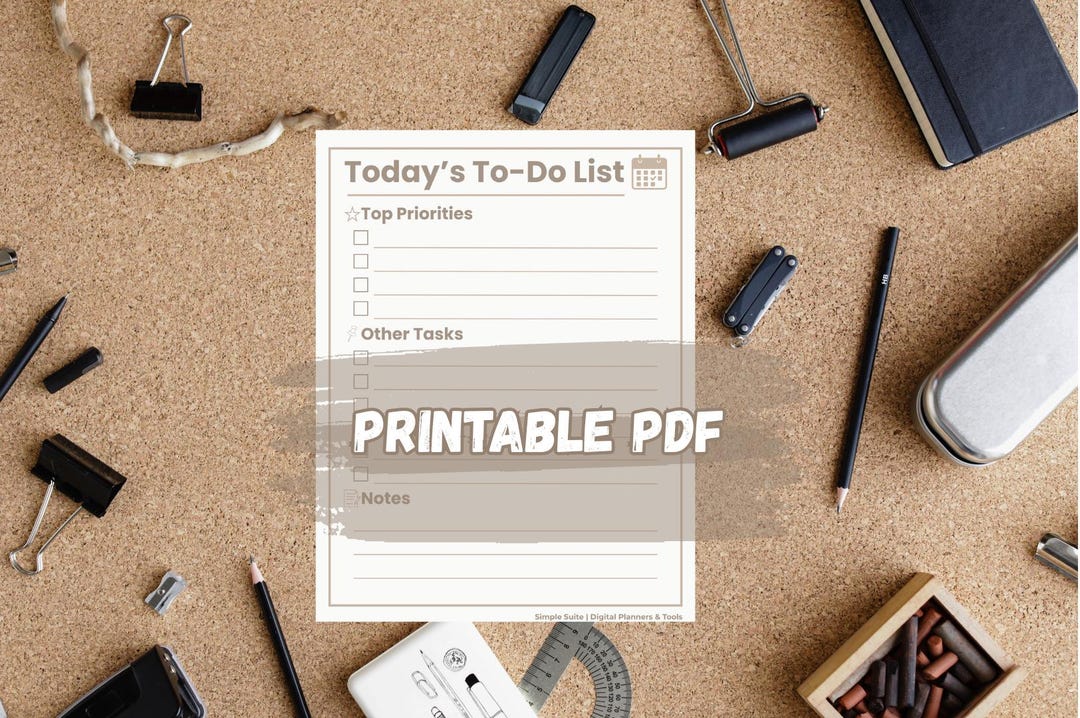 To-Do Liste zum Ausdrucken | Minimale Checkliste PDF