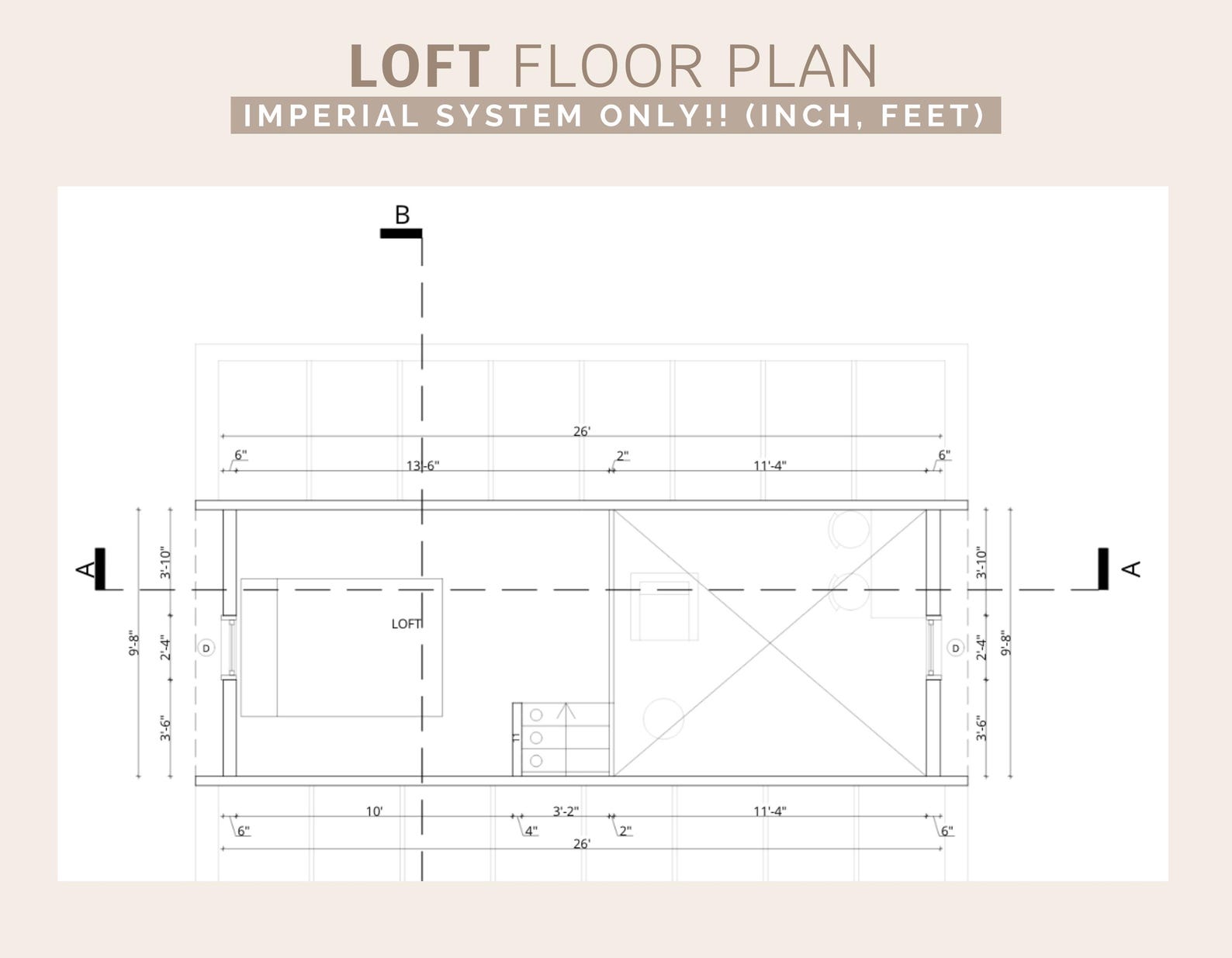 Cabin Loft House Plan, 2 Bedroom Cottage Floor Plans, Tiny House Plans ...