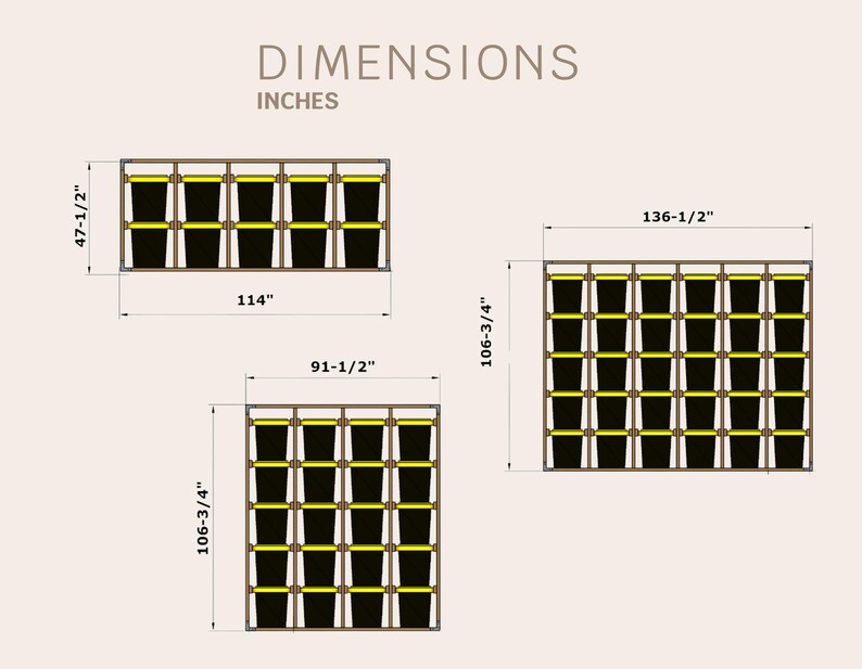 Storage Racks With Dimensions 3 in 1 DIY Storage Rack Set, Garagestorage Plans, 27 Gallon Tote ...