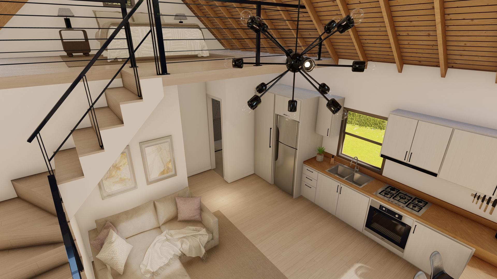 Cabin Loft House Plan, 2 Bedroom Cottage Floor Plans, Tiny House Plans ...