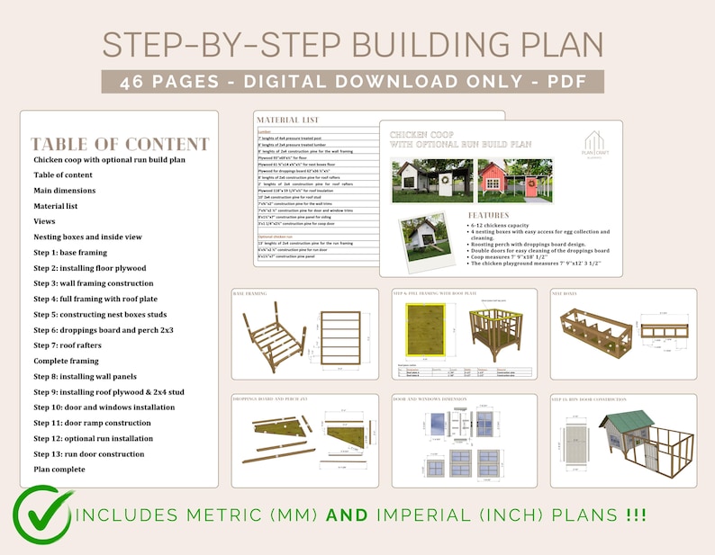 Coop Build Plans PDF, Secure Chicken Coop, DIY Coop Plans, Modern ...
