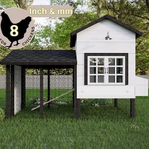 Coop Build Plans PDF, Secure Chicken Coop Design, DIY Chicken Coop for 4-8 Chickens, Modern Coop Plans, Chicken Run Plans