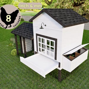 Coop Build Plans PDF, Secure Chicken Coop Design, DIY Chicken Coop for 4-8 Chickens, Modern Coop Plans, Chicken Run Plans