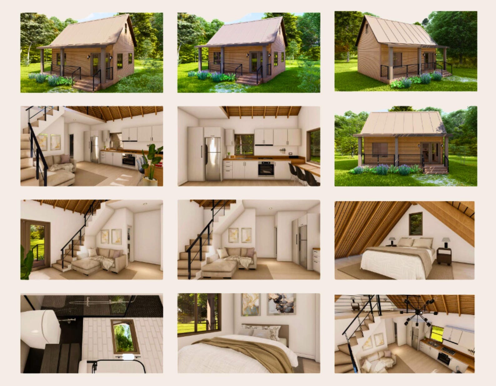 Cabin Loft House Plan, 2 Bedroom Cottage Floor Plans, Tiny House Plans ...