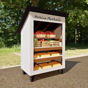 Farm Stand Plans, DIY Roadside Produce Stand, Mobile Market Cart PDF, Wooden Vendor Booth, Bakery Stand Plans, Easy Farmstand Build