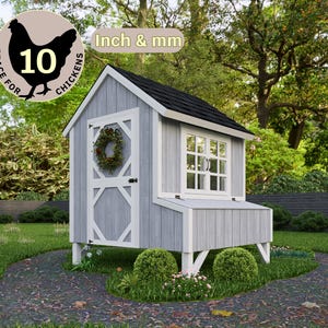 Coop Build Plans PDF, Secure Chicken Coop for 10 Chickens, DIY Chicken Coop Plans, Modern Coop for Backyard Farming