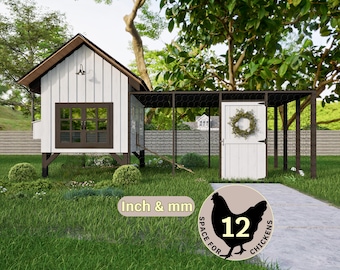 Coop Build Plans PDF, Secure Chicken Coop, DIY Coop Plans, Modern Chicken Coop Design, Chicken Run Plans, Easy Hen Coop Guide