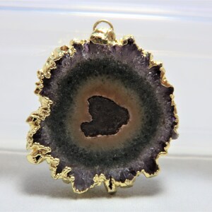 Natural Smooth Amethyst Druzy Dip in 24K Gold Freeform Shape 32X34X5mm