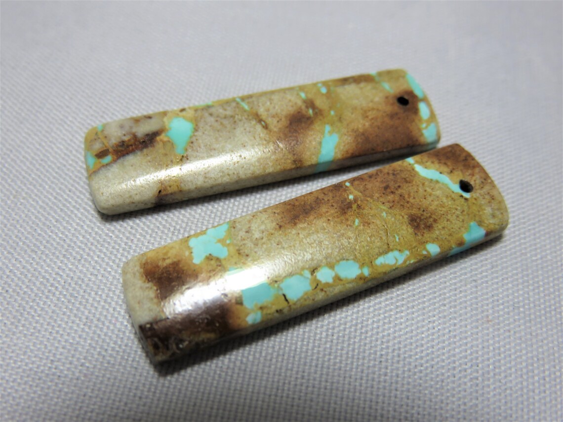 Natural Smooth Turquoise Rectangle Shape 10x35mm One Pair - Etsy