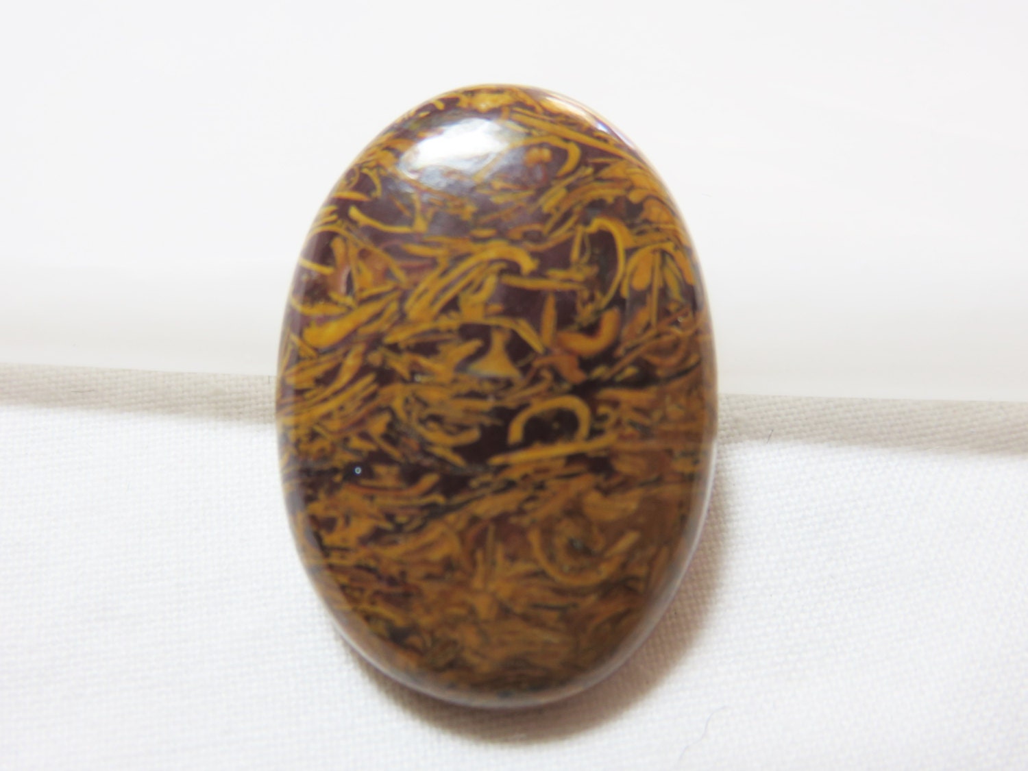 Natural Smooth Brown Leaf Jasper Long Drops 13x47mm One Pair