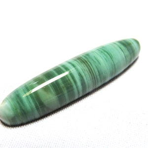 Natural Smooth Green Ocean Wave Jasper Flat Back 11x44mm Pendant