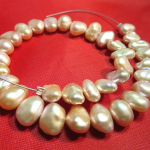 Natural Pink Freshwater Pearls 10mm-12mm beads Nugget Shape, a Strand of 10&quot; Length