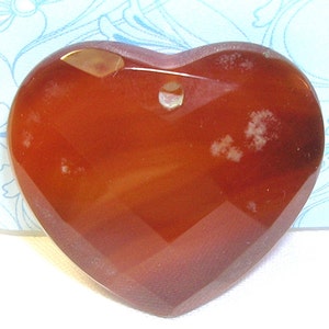 Huge Red Onyx (Gemstone) Faceted Heart 35mmX30mm
