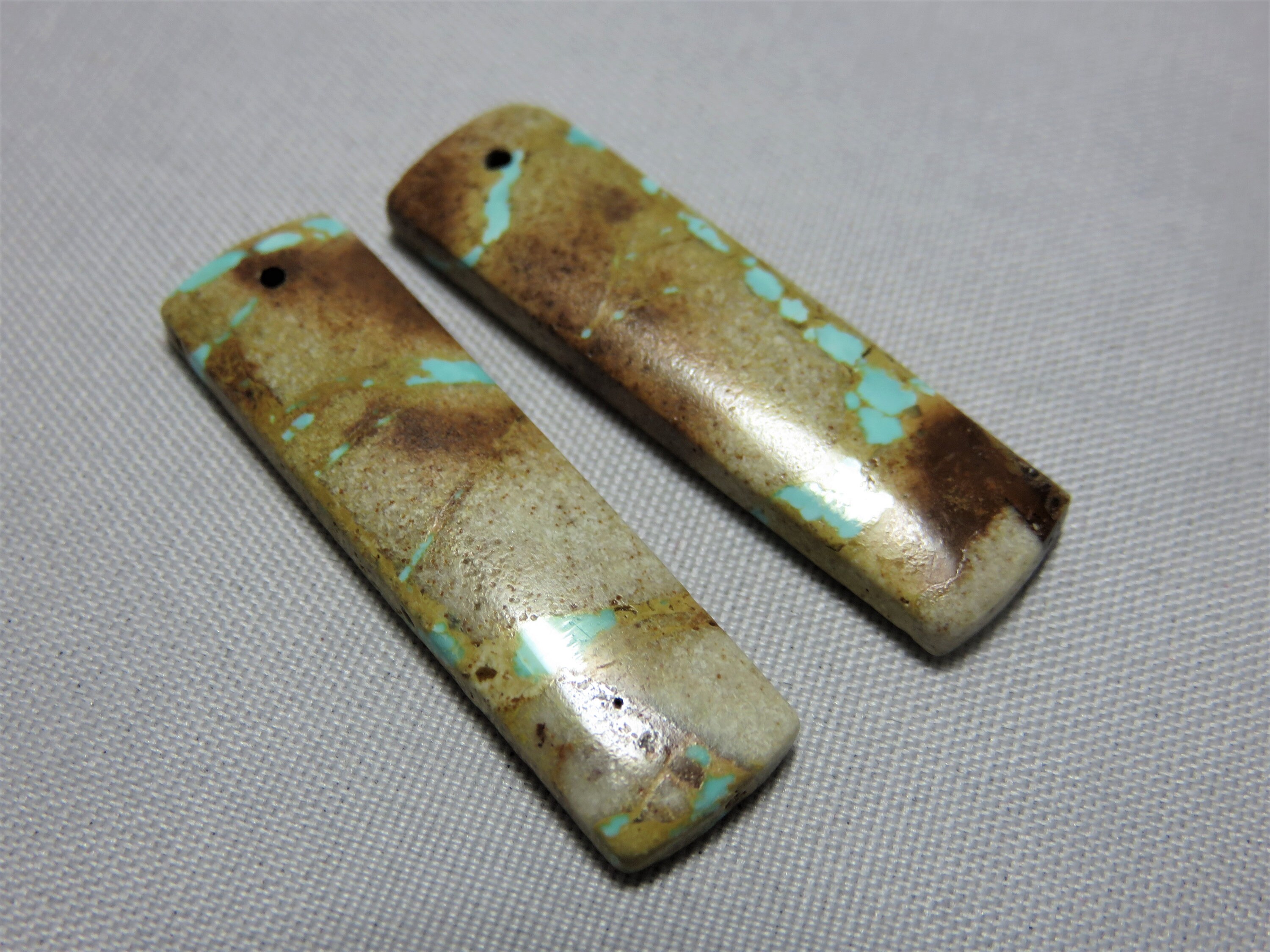 Natural Smooth Turquoise Rectangle Shape 10x35mm One Pair - Etsy