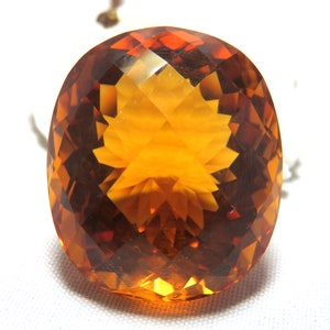 Transparent Citrine Faceted Checker Cut (83.06cts) 25x30x21mm