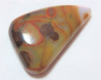 Natural  Smooth Earth Tone Agate Freeform Shape with Eyes (Orbs) 28x43mm