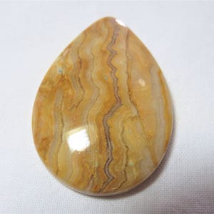 Huge Natural Smooth Yellow Crazy Lace Agate Pear Shape 30x40mm