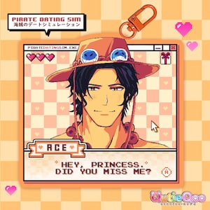 Pixel Art Pirate Dating Sim Acrylic Keychains Charms