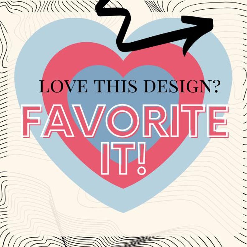 Puede incluir: Un dise&ntilde;o gr&aacute;fico con una forma de coraz&oacute;n en azul y rosa con el texto "LOVE THIS DESIGN? FAVORITE IT!" en blanco y rojo.