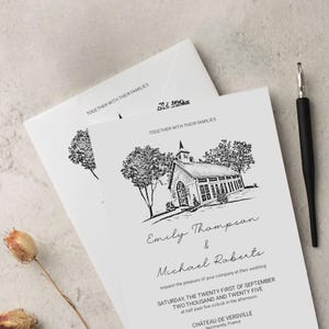 Wedding Venue Illustration, Custom Venue sketch for Wedding Invitation, wedding venue print, Wedding venue drawing, guest book illustration