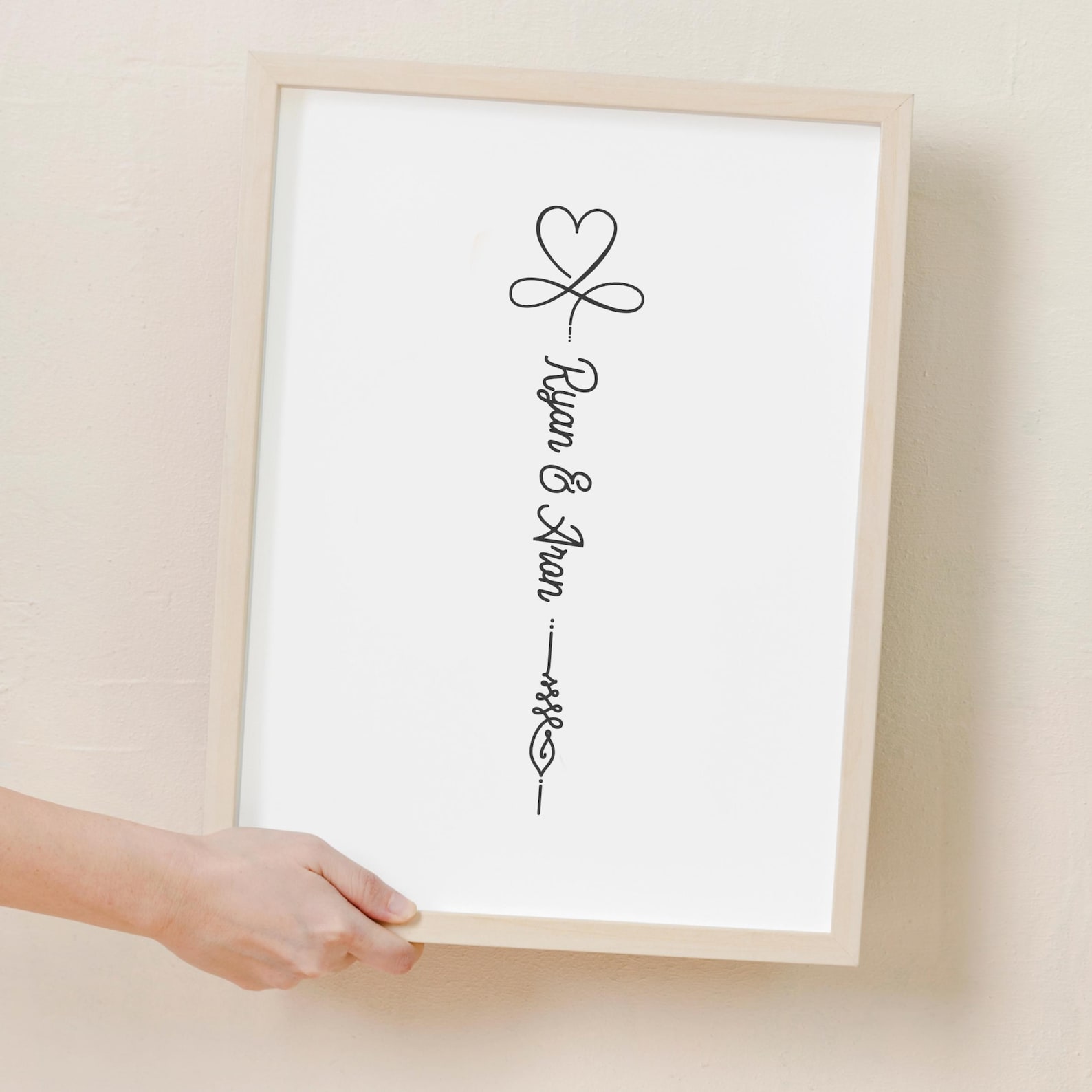 Digital Two Names Tattoo Designs, Infinity Heart Flower Tattoo ...