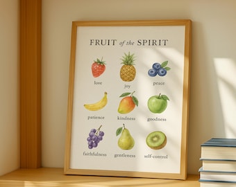 Fruit of The Spirit Print, Christian Home Decor (Digital Download)