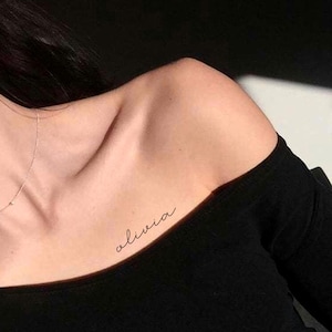 Diseño de tatuaje de letras cursivas personalizado, tatuajes escritos a mano, tatuaje de mejor amigo, fuente de tatuaje de escritura a mano, diseño de tatuaje de letras