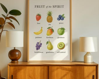 Fruit of the Spirit Wall Art, Christian Kids Decor (Digital Download)