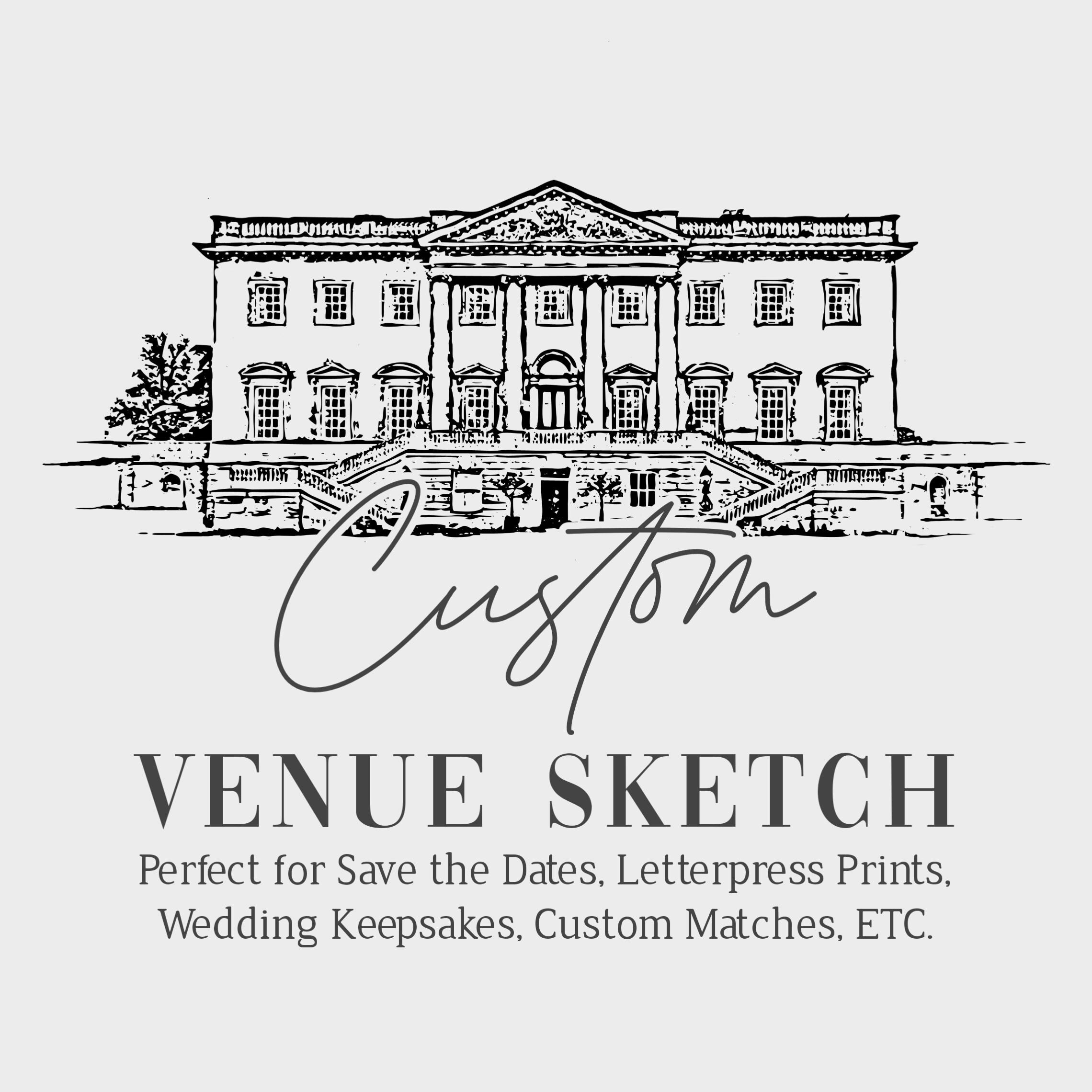 Custom Wedding Venue Sketch, Hand-drawn Illustration (digital Download ...