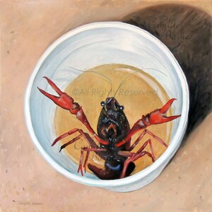 Prints of painting, New Orleans / Louisiana themed art, Crawfish in a cup, southern artwork, Nola art,  wall art, New Orleans art