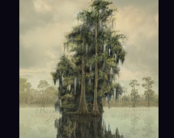 PRINT "Togetherness" - Marshland, Print on Canvas or Metal Art - bayou scene, Louisiana Landscape, New Orleans artist, swampland, wall art