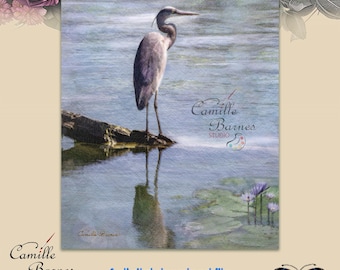 DIGITAL FILE downloadable Egret Bird Print Bayou Swamp Landscape Louisiana Scene Southern Wall Art Marsh Wildlife Nature Gift Outdoor Decor