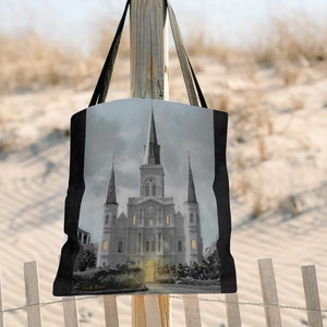 Tote Bag - St Louis Cathedral - French Quarter - New Orleans Scene - Jackson Square - Nola - great gift item - tourist - travel bag