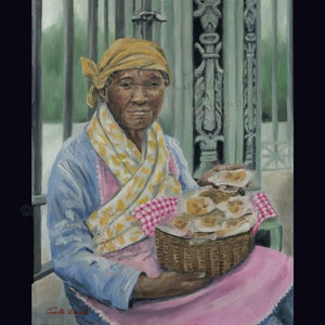 Praline Lady, Louisiana scene.  giclee canvas - french quarter decor, Giclee art, Nola - New Orleans Wall art