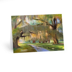 Biglietti di auguri (confezione da 5) "Una pausa dalla realtà" Arte paesaggistica per gli amanti della natura. Querce panoramiche, regalo per, arte, regalo, artistico, qualsiasi occasione