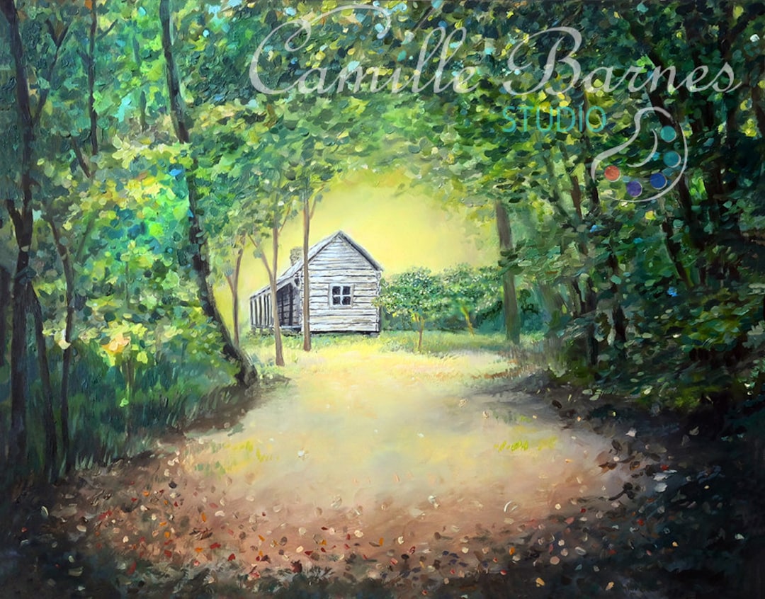 Cabin in the Woods - Original Oil Painting, Wall Decor, Oil on Panel ...