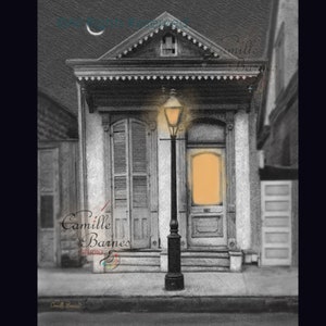 IMPRESSÕES - Arte da Louisiana - French Quart Lamp Light, Nola - Tela esticada / Impressões acrílicas, Decoração de parede, Belas artes, Paisagem urbana de Nova Orleans