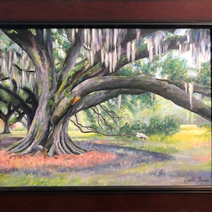 City Park Oak, Louisiana scene - New Orleans original oil painting, artwork Realism art, landscape, Nola Landscape, Majestic live oak tree