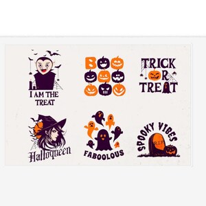 6 Halloween Stickers, fun stickers,