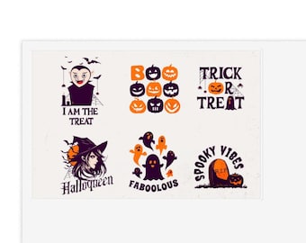 6 autocollants d'Halloween, autocollants amusants,