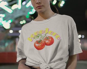 Tomato Shirt, Unisex, Graphic Tee, Vegetable Screen Print, Pomodoro Italy Tee