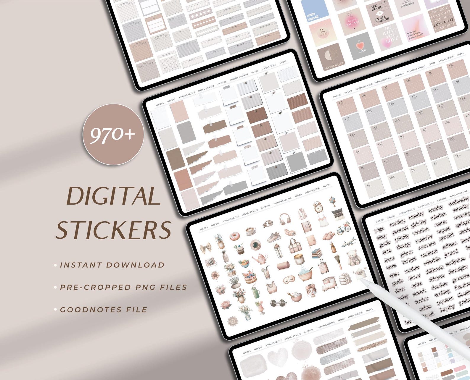 Stickers For Goodnotes Aesthetic Digital Sticker for Goodnotes Journal Sticker Collection ...