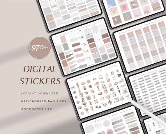 Aesthetic Digital Sticker for Goodnotes Journal Sticker Collection Minimal Planner Sticker Digital Sticker Pack for Journaling Organization