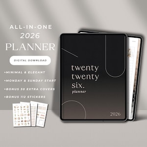 2026 Digital Planner for Goodnotes Minimalist All in One Planner 2026 Planner Template Dated Daily Weekly Monthly Notability Digital Planner