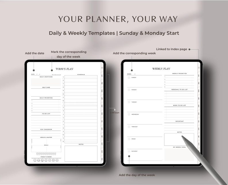 Realistic Digital Planner for iPad Daily Digital Planner for GoodNotes 2025 Minimalist Digital Planner Customizable Daily Planner Weekly Digital Planner for Organized Living Monthly Planner for Time Management GoodNotes Planner for Productivity Undated Planner for Flexible Planning Stylish Planner for 2025 Daily and Weekly Planner for Students Best Seller Star Seller Top Rated Premium Trusted Seller Instant Download Small Business Woman Owned Unique Design Must Have Top Pick