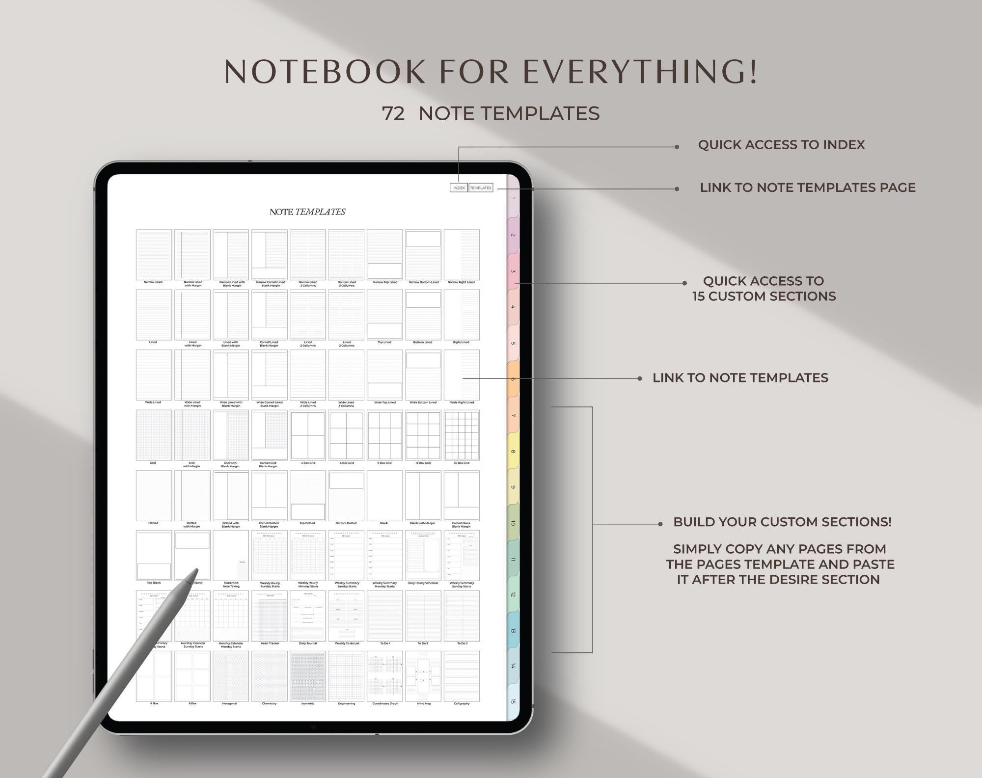 Digital Notebook for Goodnotes Planner Notebook Customizable Templates ...
