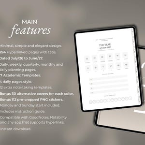 Student Planner Academic Planner 2026 2027 Digital Planner Student Planner 2026 2027 Goodnotes College Student Planner School iPad Templates image 2