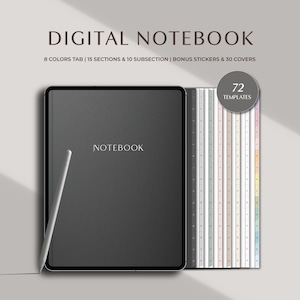 Digital Notebook for GoodNotes Planner Notebook Customizable Templates for Ipad Notetaking Student Digital Notebook Journal for Student